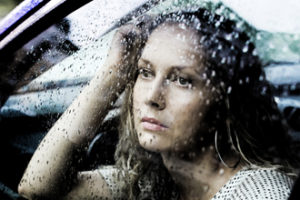 A woman suffering from post traumatic stress disorder